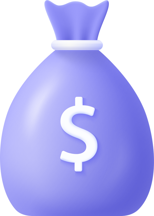 Money Bag With Dollar Symbol Cash 3D Icon