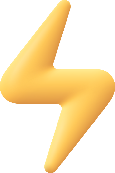 Yellow Thunder Bolt Lightning Flash 3D Icon